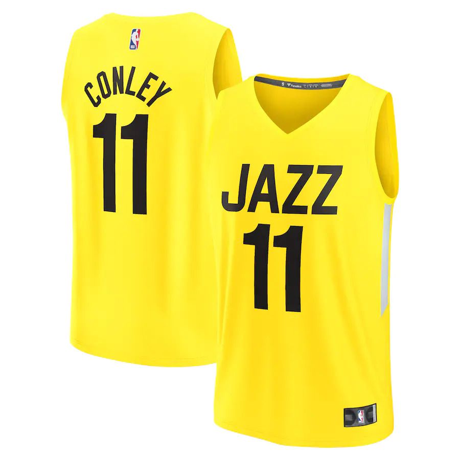 Men Utah Jazz #11 Mike Conley Fanatics Branded Yellow Icon Edition 2022-23 Fast Break Replica Player NBA Jersey->customized nba jersey->Custom Jersey